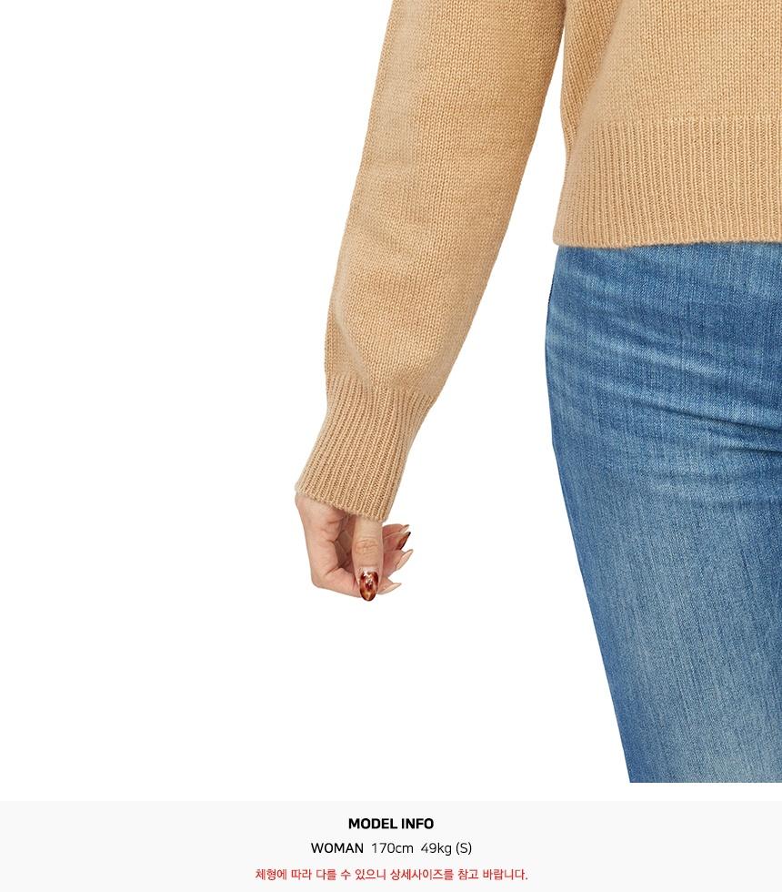 SPORTY&RICH Camel Round Neck Knit Sweater for Women