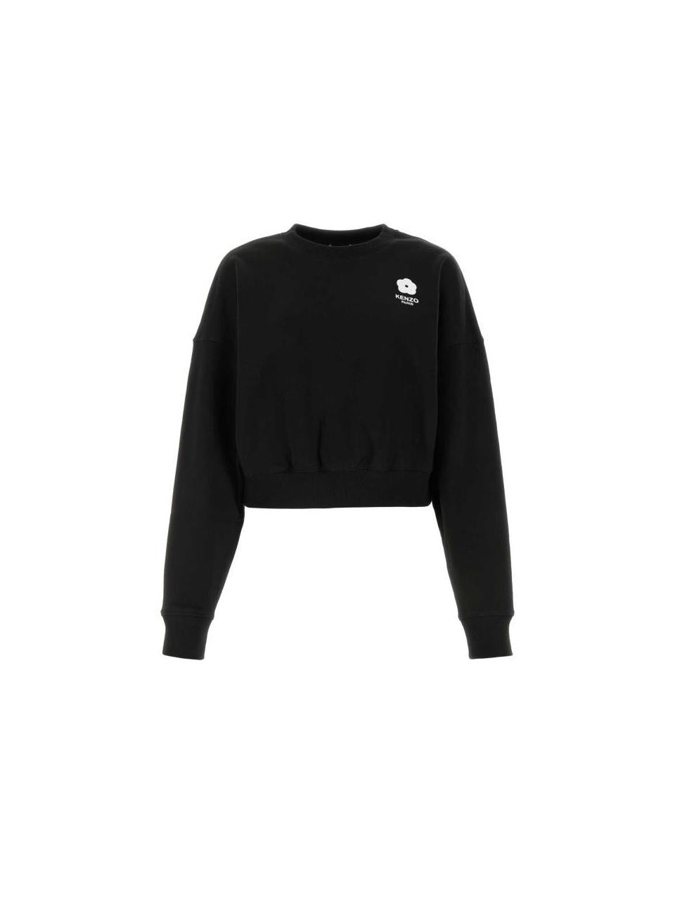 KENZO Bok 20 Flower Embroidered Cropped Sweatshirt FE6 2SW166 4MI 99J