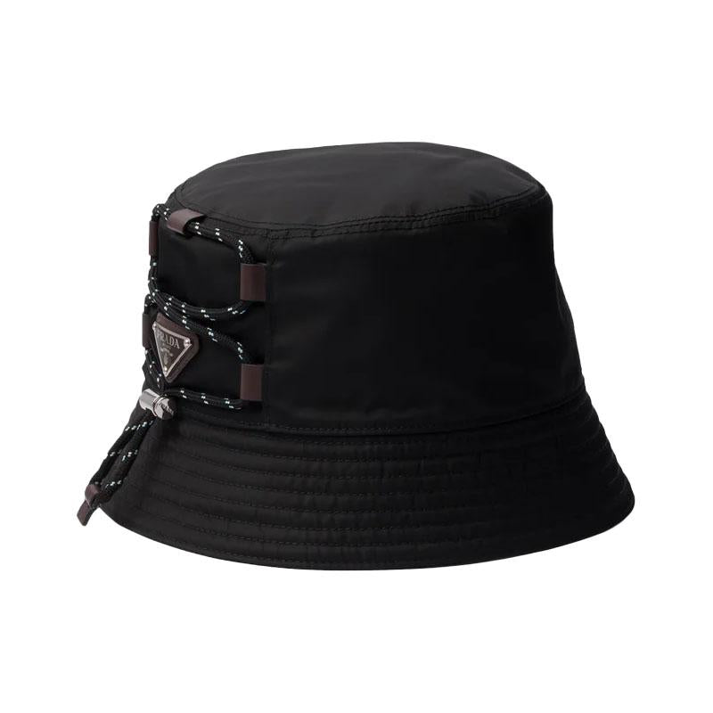 PRADA Re-Nylon Black Bucket Hat for Men