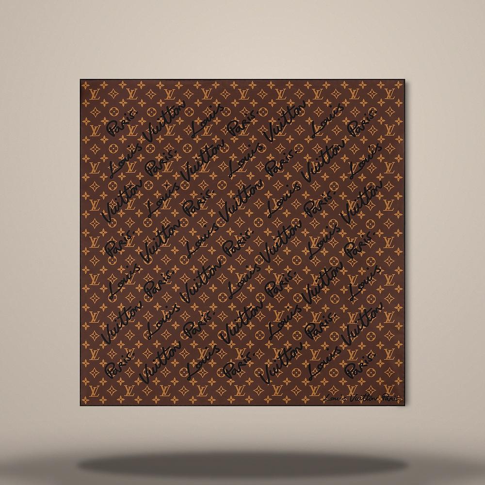 Louis Vuitton LV Script Square 70 Scarf Black M97944