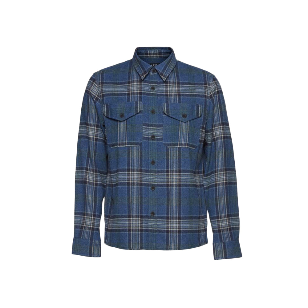 A.P.C. Breton Over Check Long Sleeve Shirt
