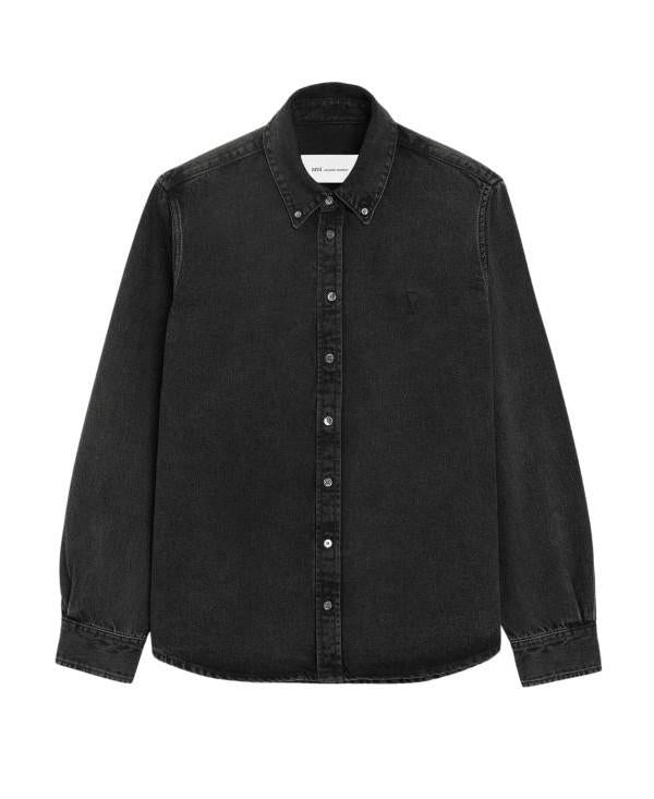AMI Denim Cotton Ami de Coeur Blouse