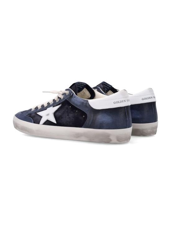 GOLDEN GOOSE Dark Blue/White Leather Low-Top Sneakers for Men