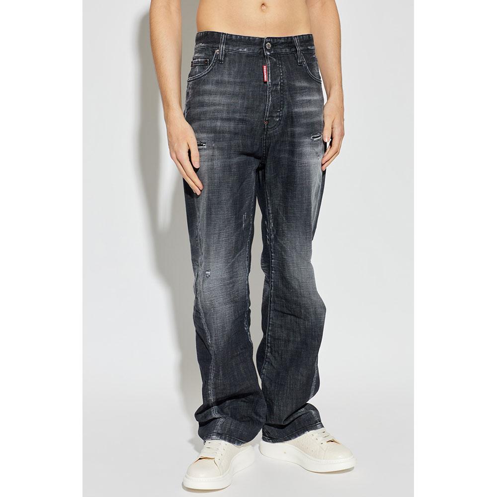 Dsquared2 Logo Patch Twisted Black Men’s Denim Jeans S74LB1913 S30357 900