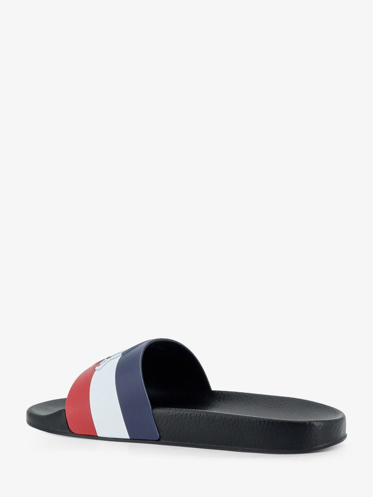 Moncler Black Leather Slide Sandals for Men