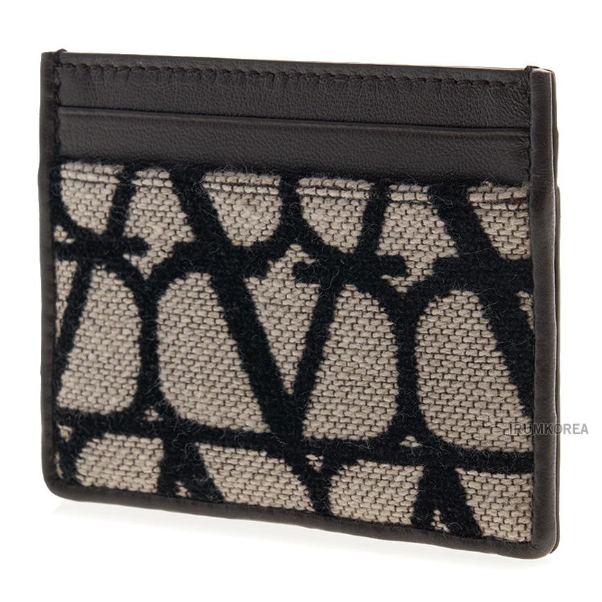 VALENTINO Garavani Toile Iconographe Men's Leather Card Holder