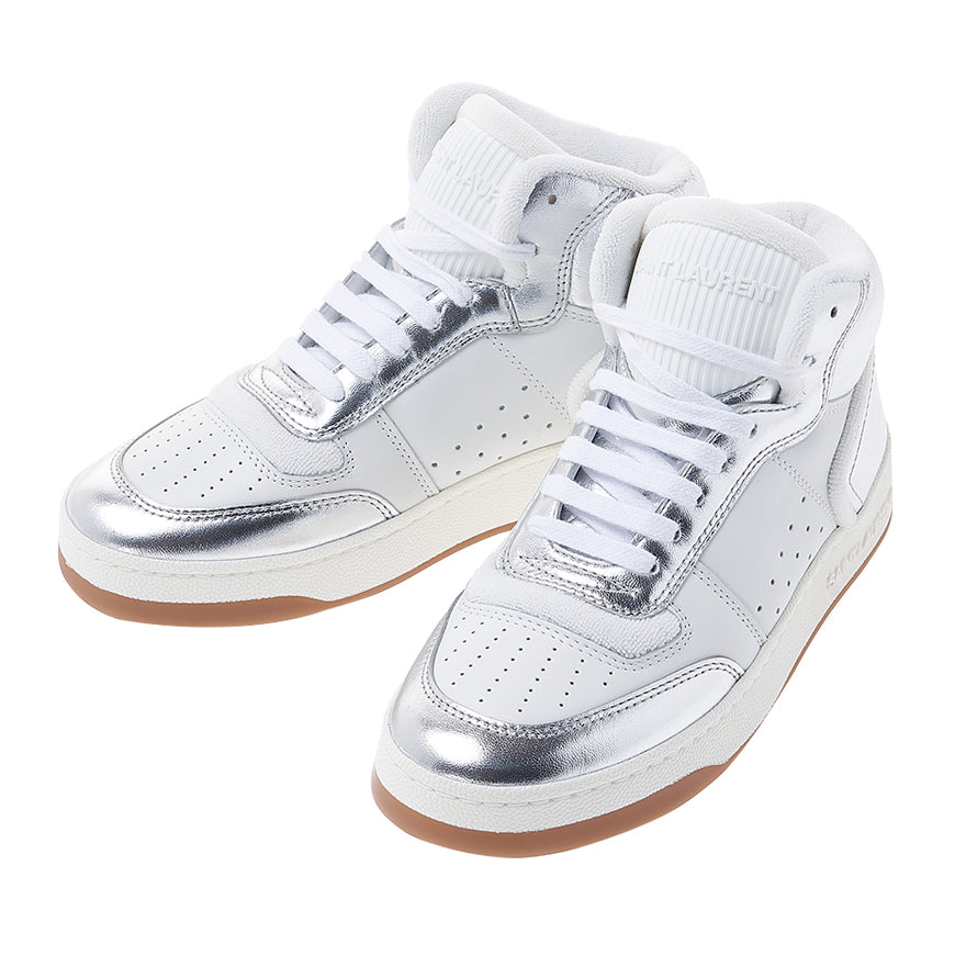 Saint Laurent Women's Grained Leather Mid-Top Sneakers 713655 AAAWS 1047 1