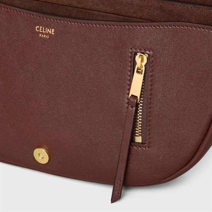 CELINE Little Half Moon Soft Triomphe Supple Shiny Lambskin Shoulder Bag
