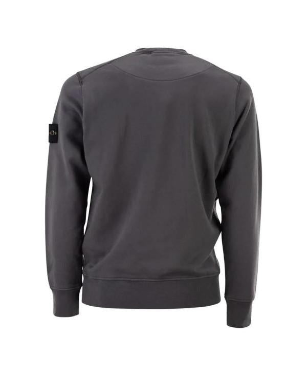 STONE ISLAND Cotton Fleece Regular Fit Crewneck Sweatshirt Khaki