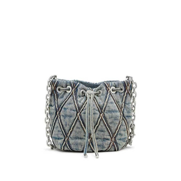 DIESEL Women’s Bucket Shoulder Bag Black Leather