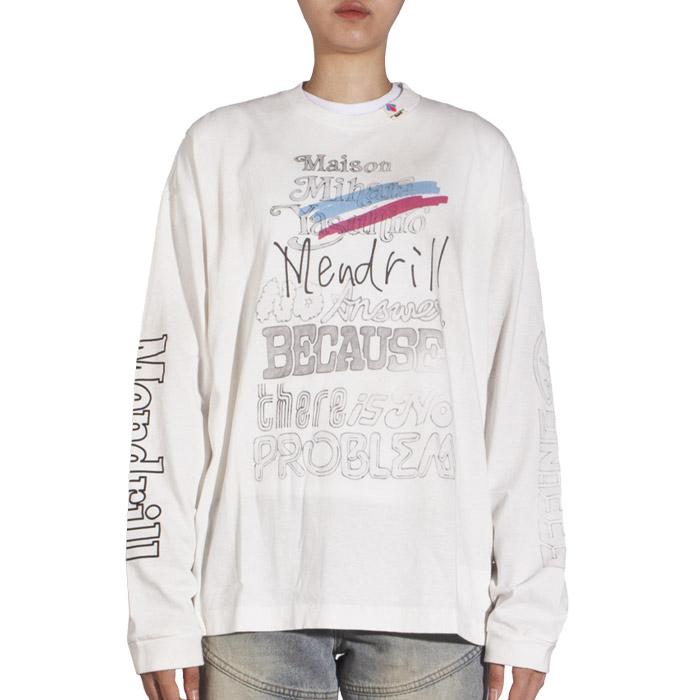 Maison Mihara Yasuhiro Distressed Long Sleeve T-Shirt White