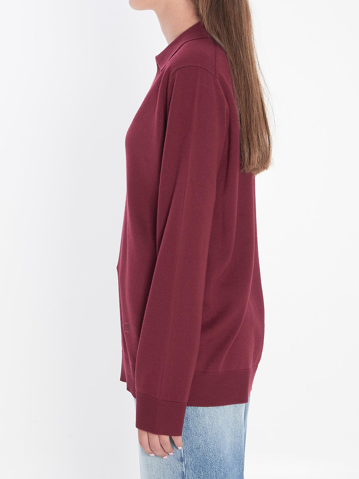 GUCCI Red Logo Long Sleeve Sweatshirt