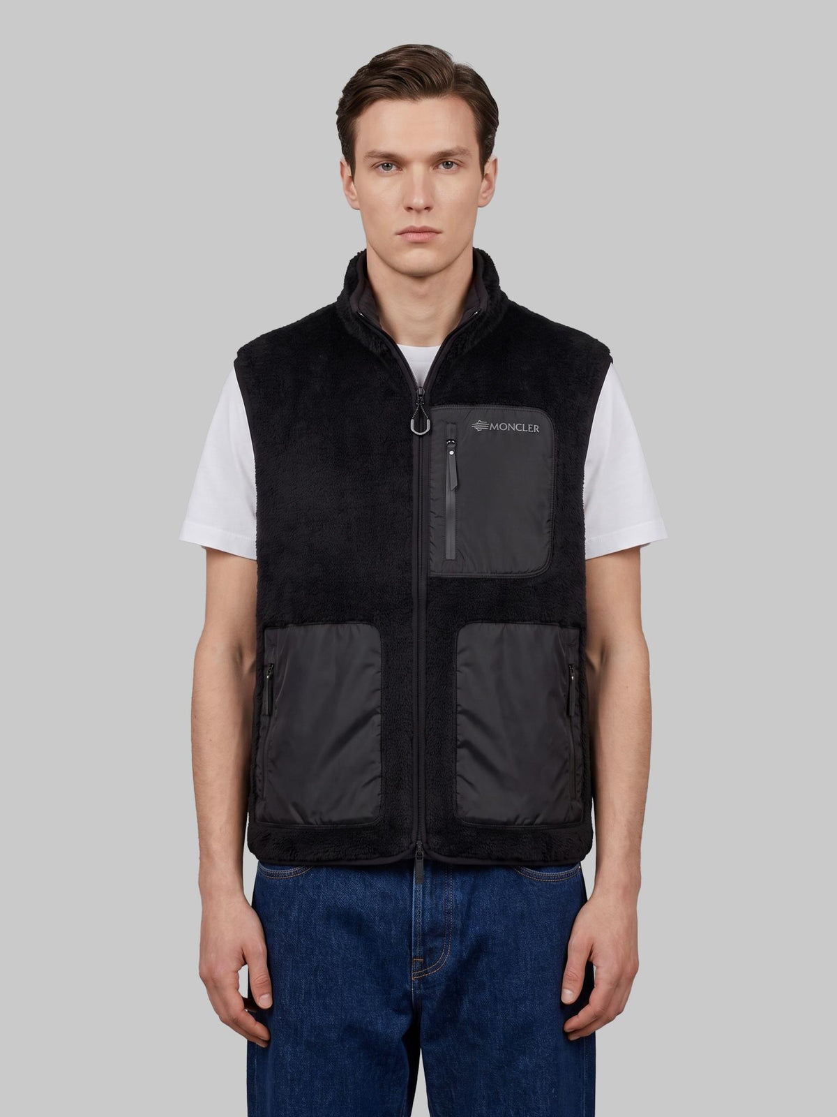 Moncler Black Quilted Down Puffer Vest for Men