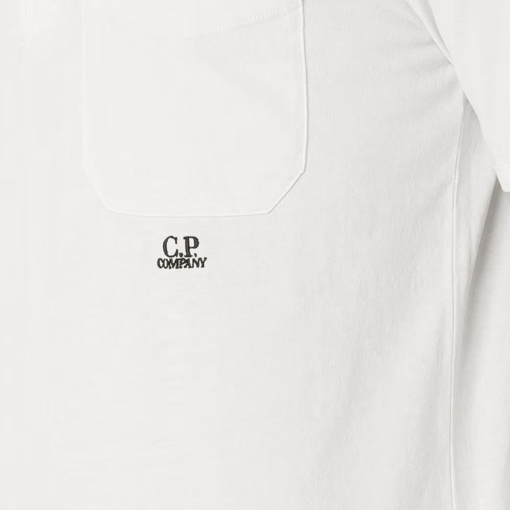 CP Company Logo Pocket Polo T-Shirt White Cotton Men’s