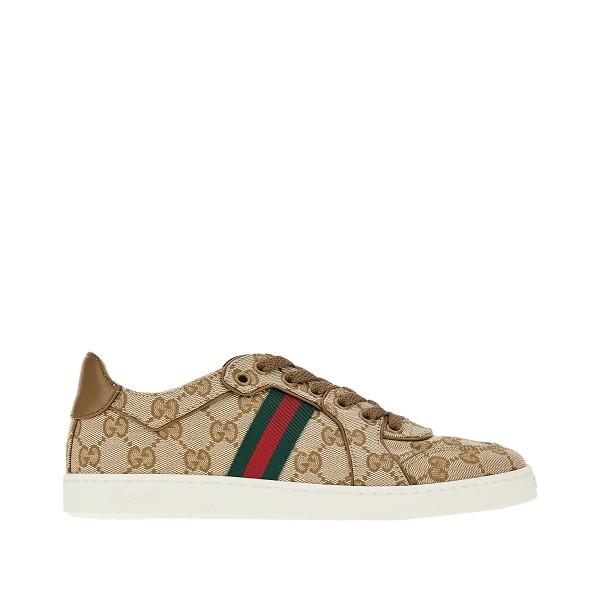GUCCI White Leather Low-Top Sneakers Women
