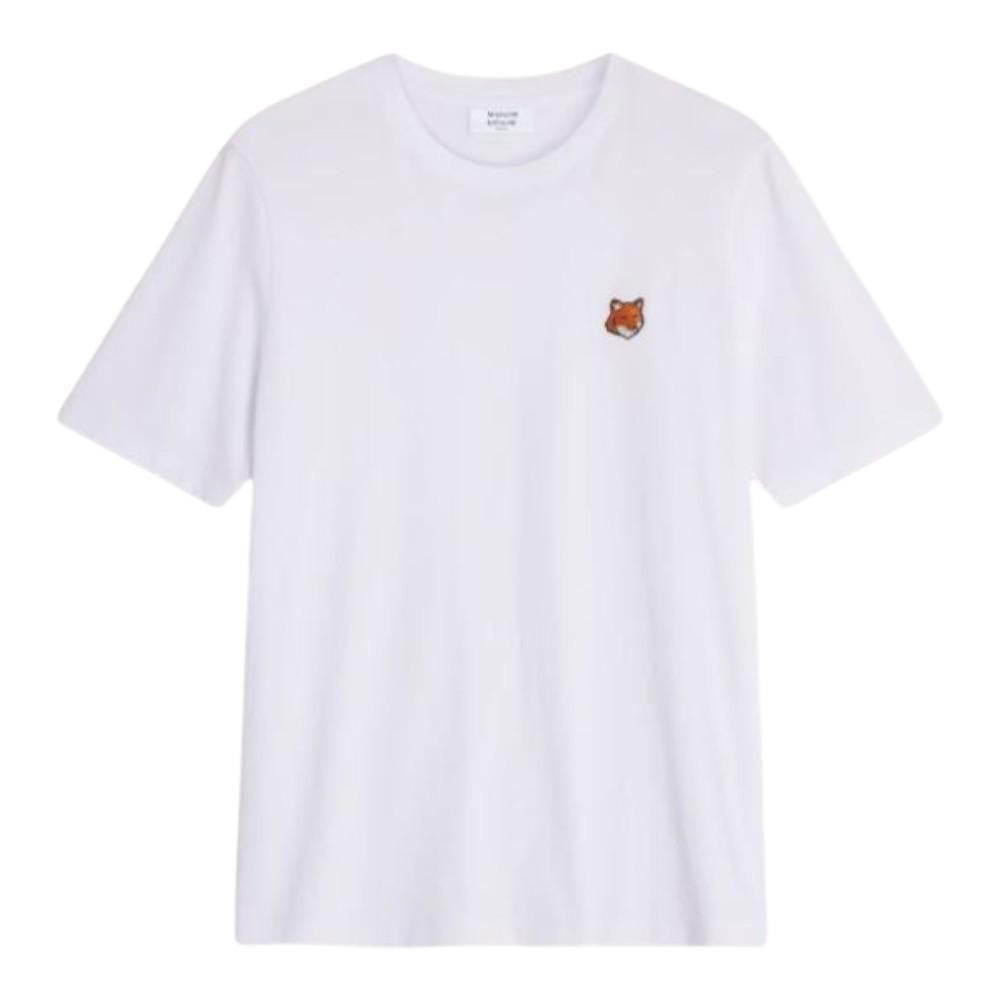 Maison Kitsune Fox Head Regular Fit Men's Short Sleeve T-Shirt White