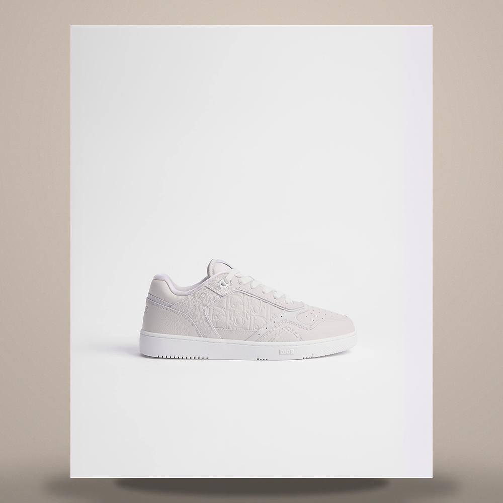 DIOR B27 Uptown White Grained Calfskin Low-Top Sneakers
