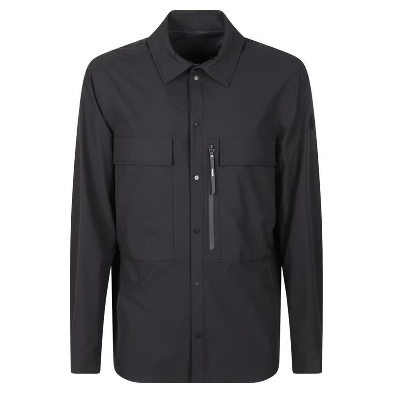 Moncler Logo Patch Men’s Shirt Jacket Black