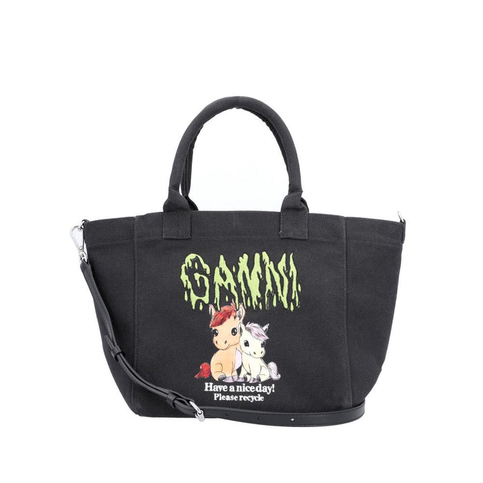 GANNI Women’s Tote Bag Canvas Shoulder Handbag B2110039 252