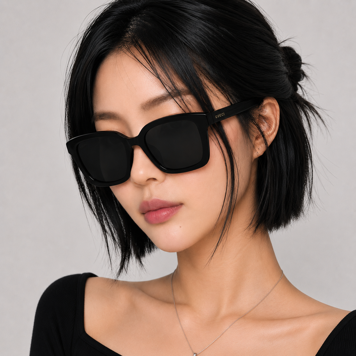 GUCCI Black Acetate Asian Fit Unisex Sunglasses GG1582SK 001