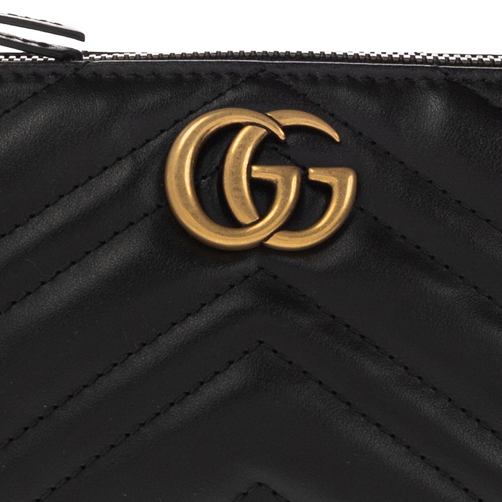 GUCCI GG Marmont Matelassé Shoulder Bag Black 739166 AABZB 1000
