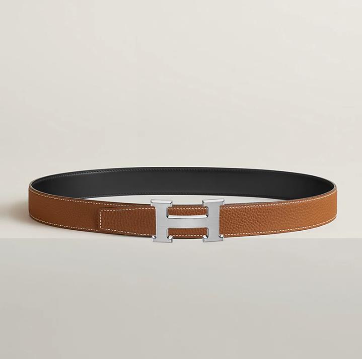 HERMES H Buckle Reversible 32mm Black Gold Matte Silver Men’s Leathe H064544CB86