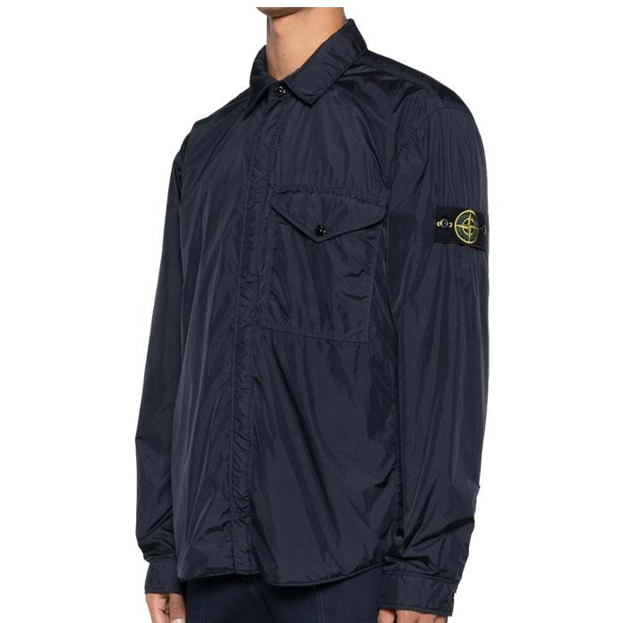 STONE ISLAND Crinkle Reps Overshirt Jacket Navy