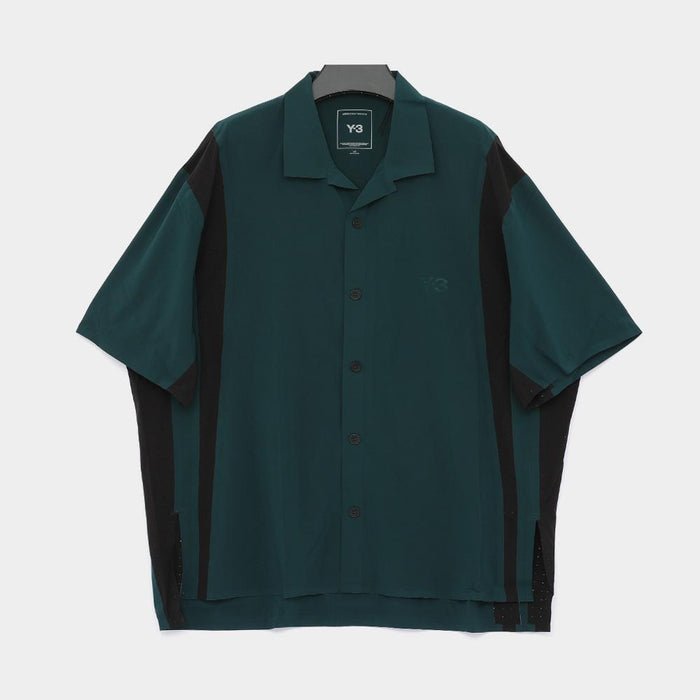 Y-3 Light Woven Short Sleeve Shirt with Y-3 Logo for Men