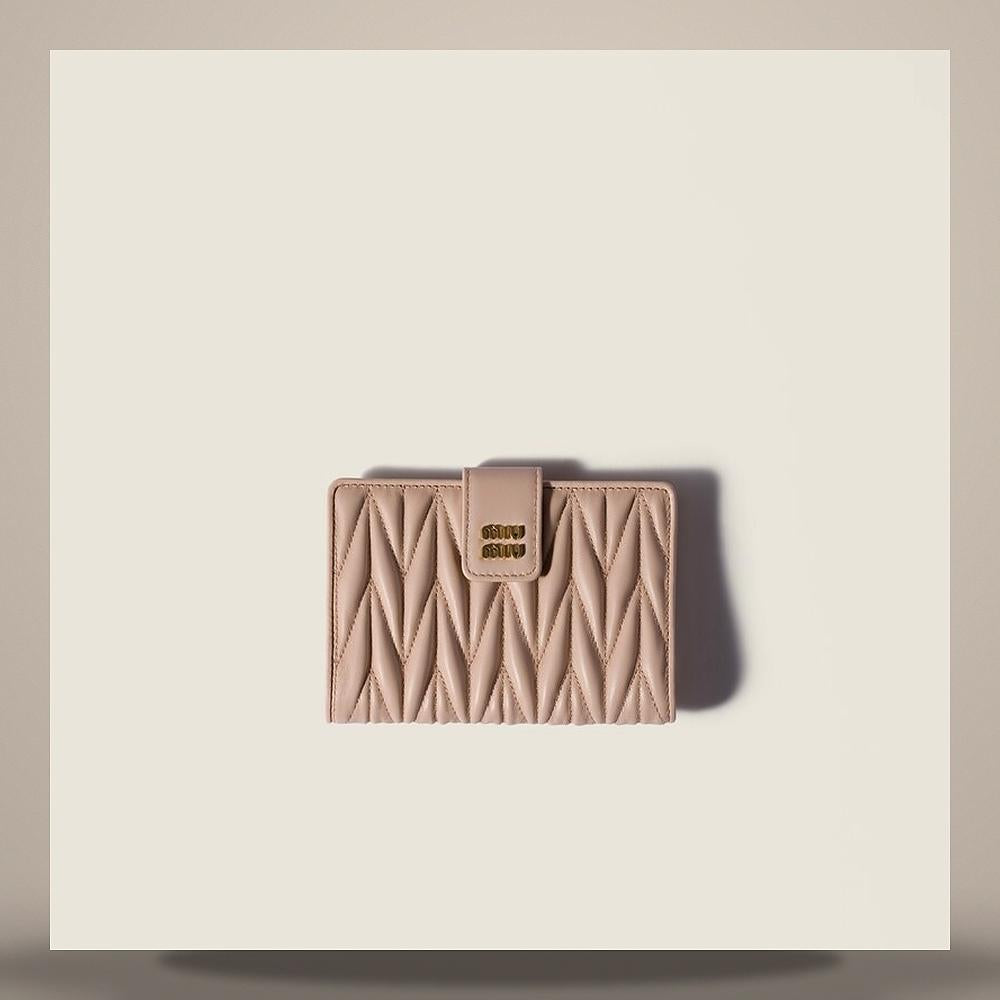 Miu Miu Matelassé Nappa Leather Card Holder Wallet 5MV037 AFPP F0236