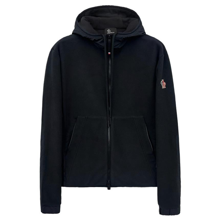 Moncler Grenoble Fleece Maglia Hooded Zip Jacket Black Men