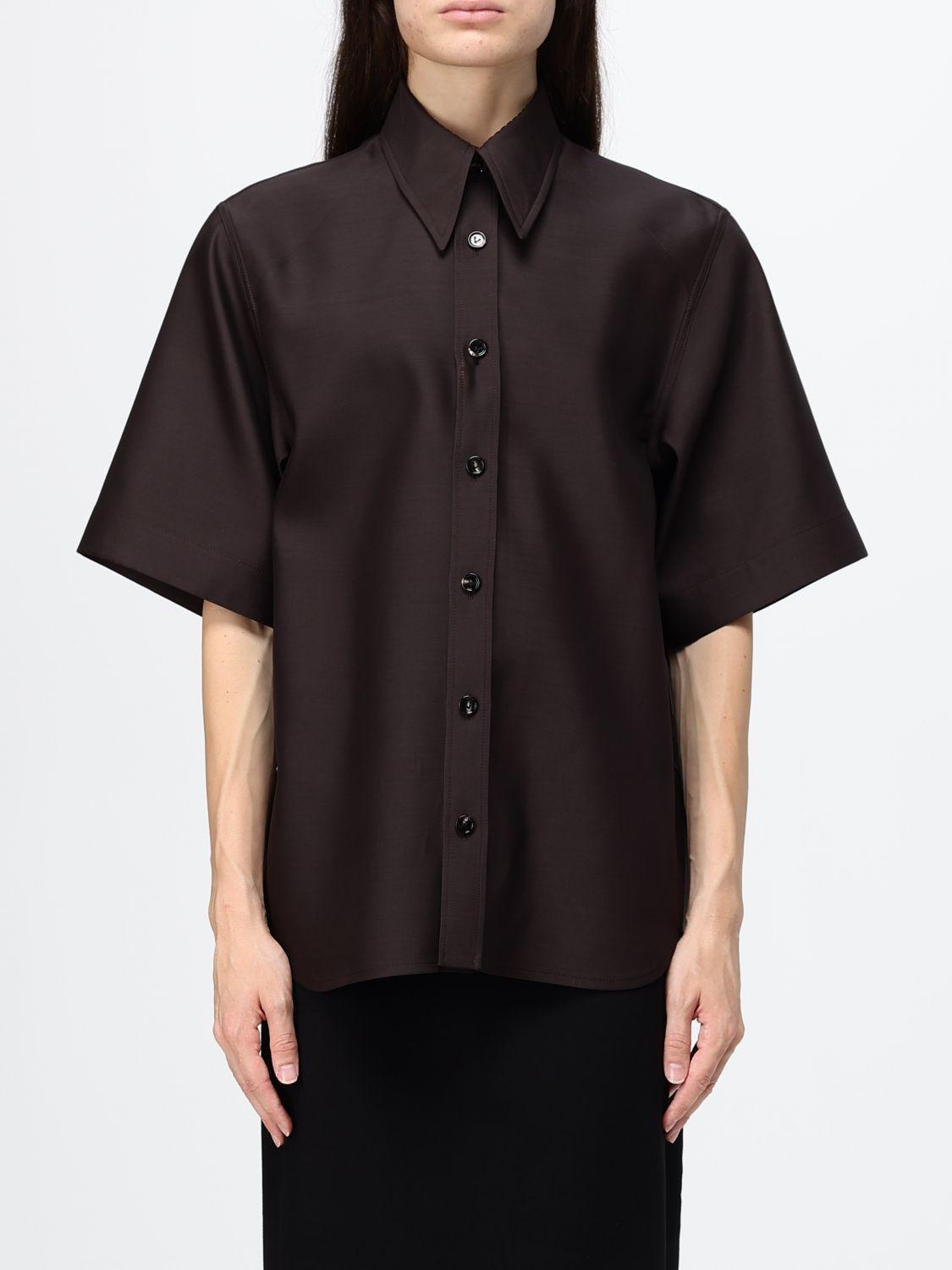 Bottega Veneta Long Sleeve Cotton Shirt Brown Women’s