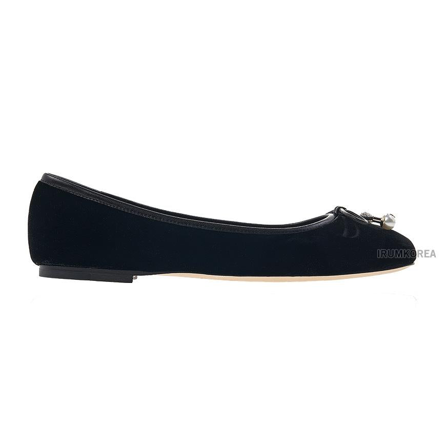 Jimmy Choo Elme Flat Velvet Black Women’s Flats