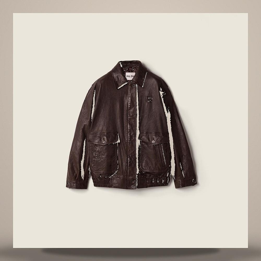 Miu Miu Leather Blouson Jacket MPW056 19E6 F0003