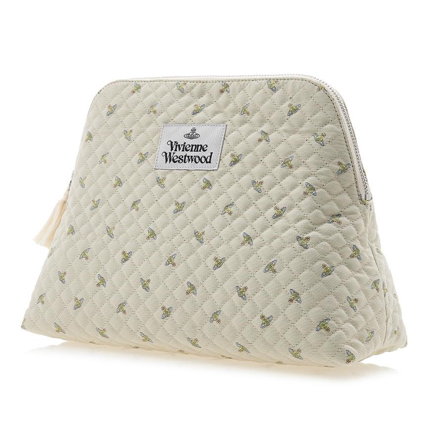 Vivienne Westwood Quilted Baby ORB Wash Bag Pouch White
