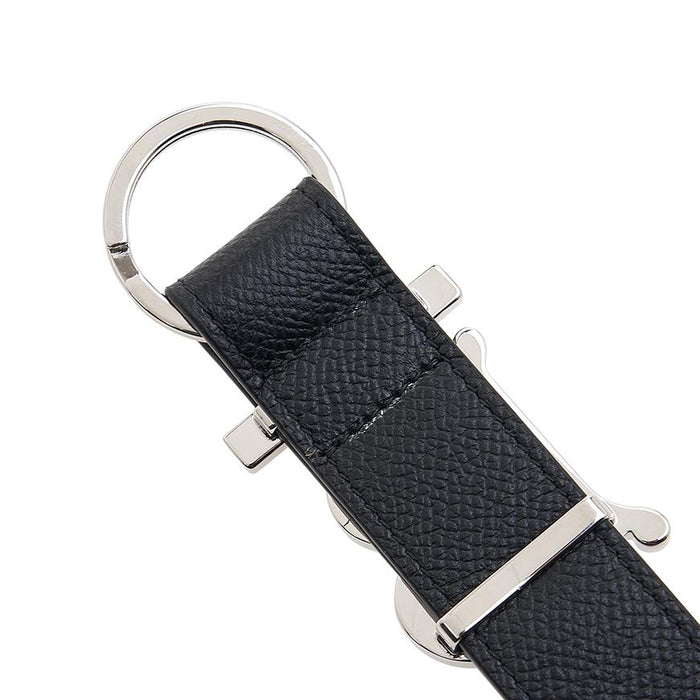 BURBERRY Monogram Motif Grainy Leather TB Slider Charm Keyring