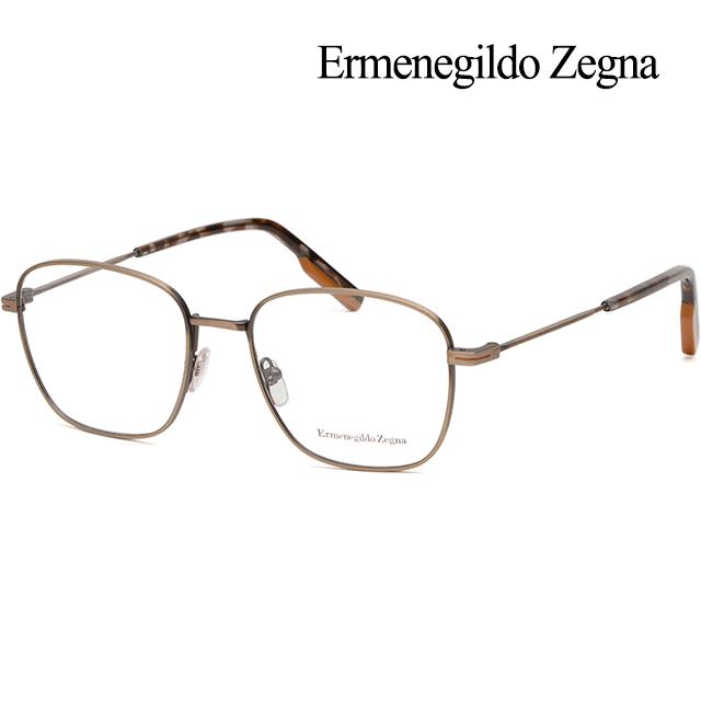 Zegna Metal Rectangle Eyeglass Frame Unisex Gold EZ5168 036