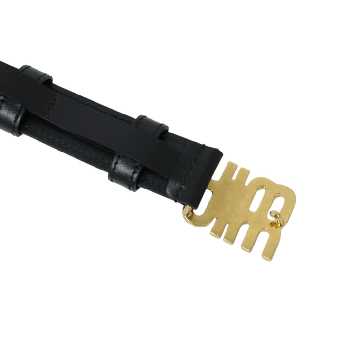 Miu Miu Logo Leather Belt Black Women’s Accessory