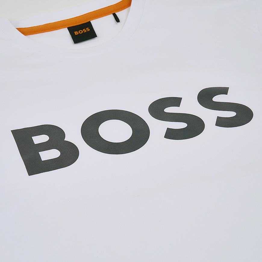 HUGO BOSS Men’s Short Sleeve Logo T-Shirt White Cotton