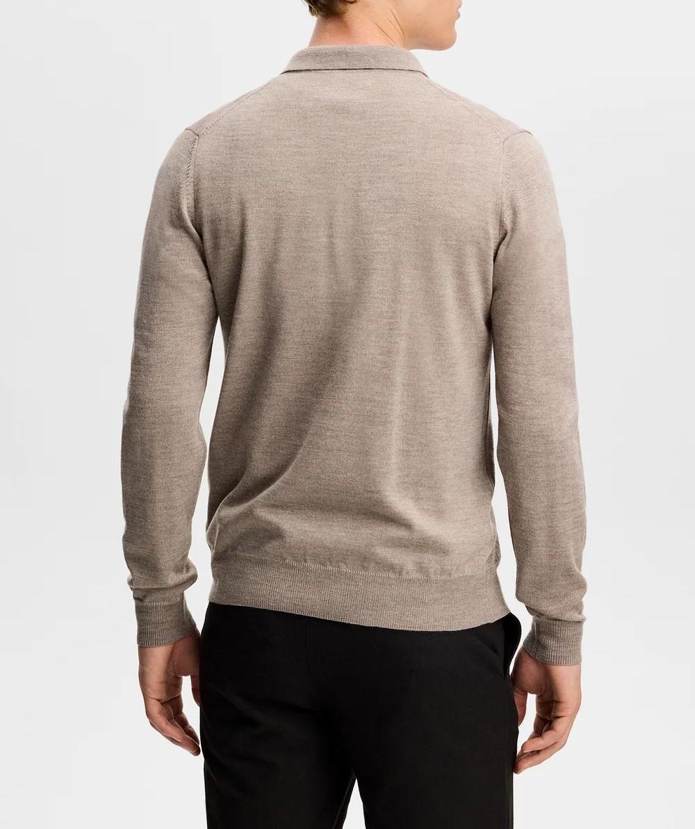 J LINDEBERG Men’s Merino Knit Zip-Up Polo Long Sleeve Golf Shirt
