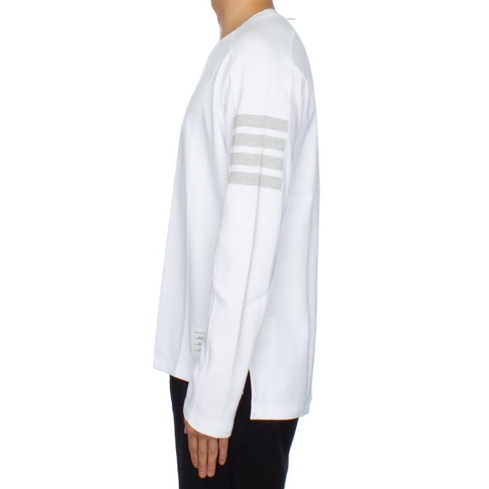 THOM BROWNE Milano Cotton Diagonal Stripe Long Sleeve T-Shirt