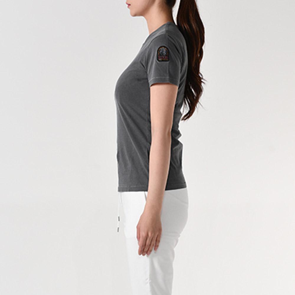 Parajumpers Logo Patch Slim Fit Short Sleeve T-Shirt Gray