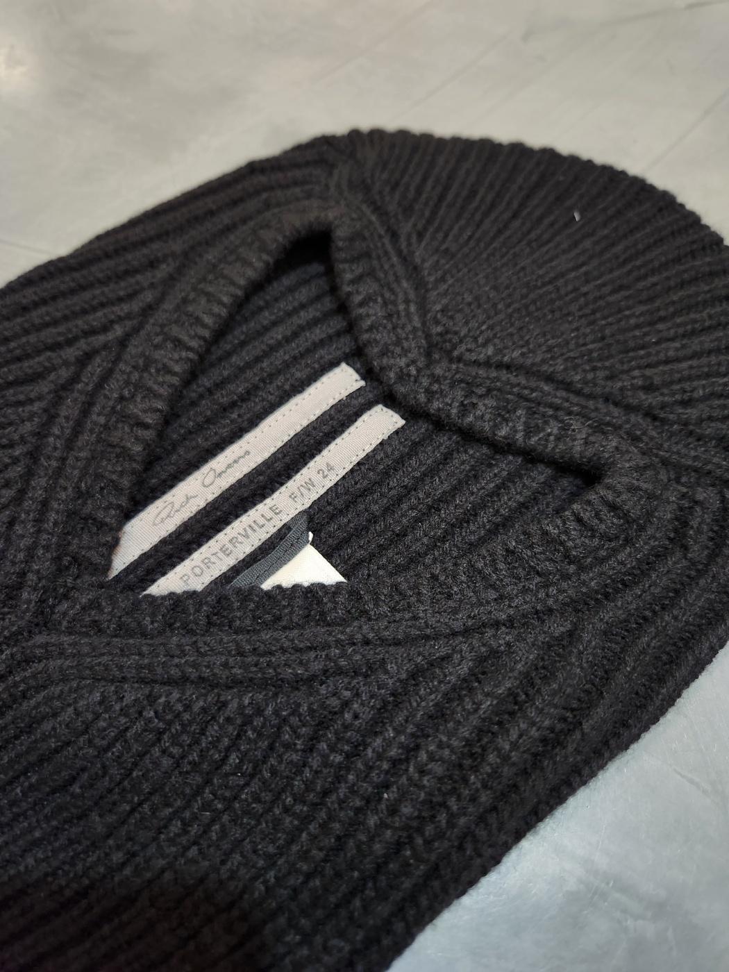 Rick Owens Black Wool Knit Skull Balaclava RR02D6490 KWV 09