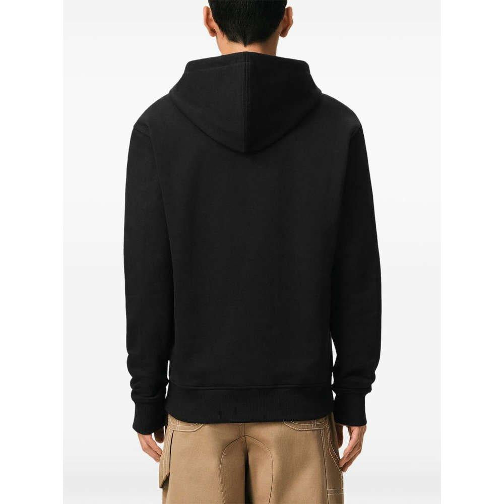 AMI White Heart Logo Black Zip-Up Hoodie Unisex Clothing