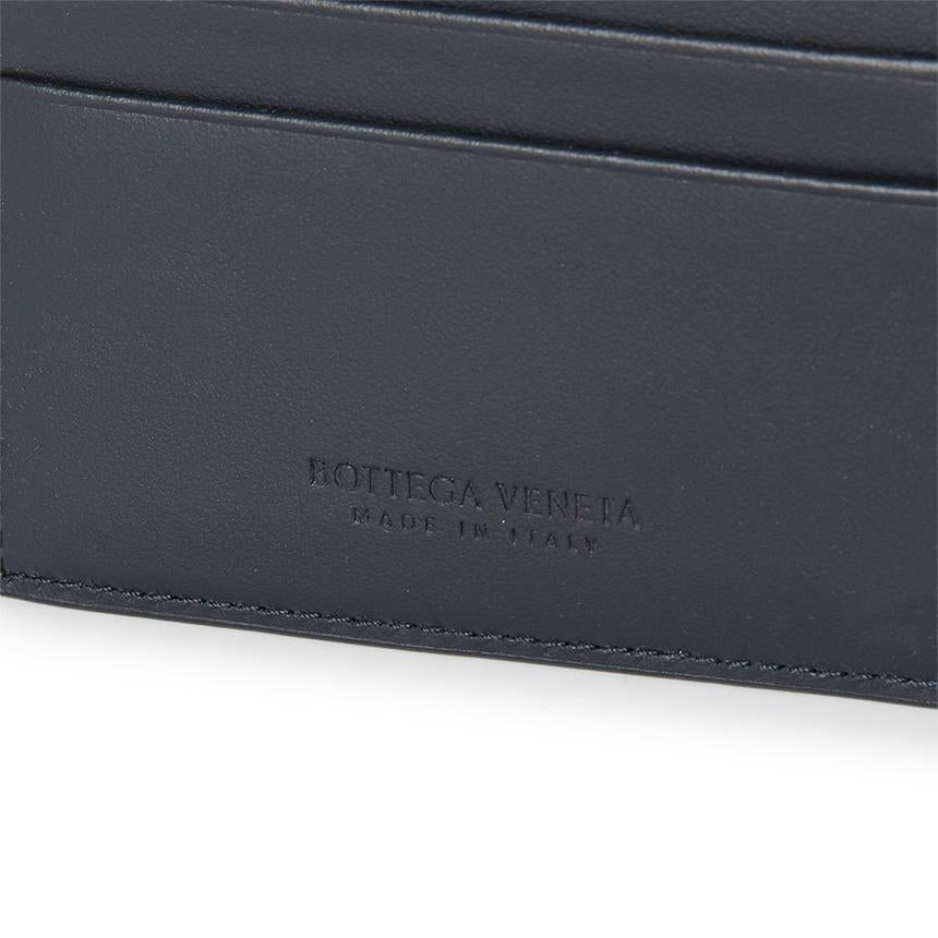 Bottega Veneta Intrecciato Leather Men’s Bifold Wallet Navy