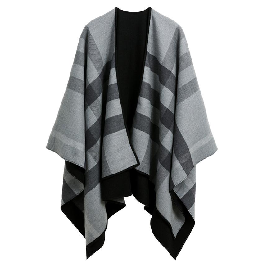 BURBERRY Reversible Black Poncho Cape Jacket