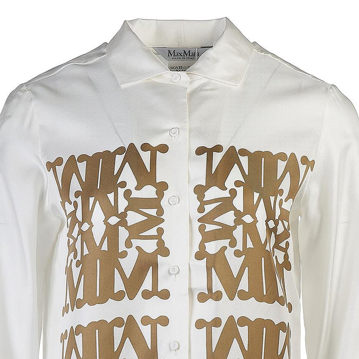 Max Mara Women’s Legno Silk Shirt White