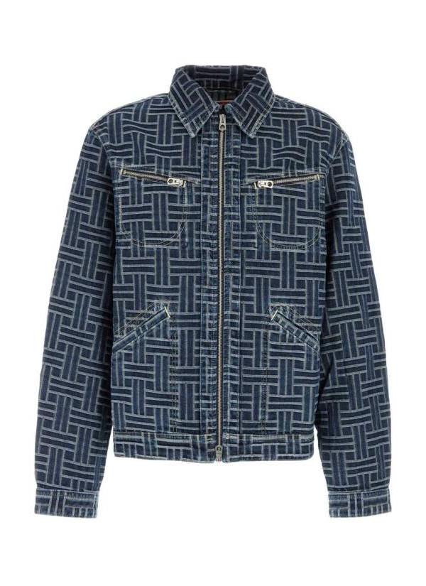 KENZO Woven Embroidered Trucker Denim Jacket