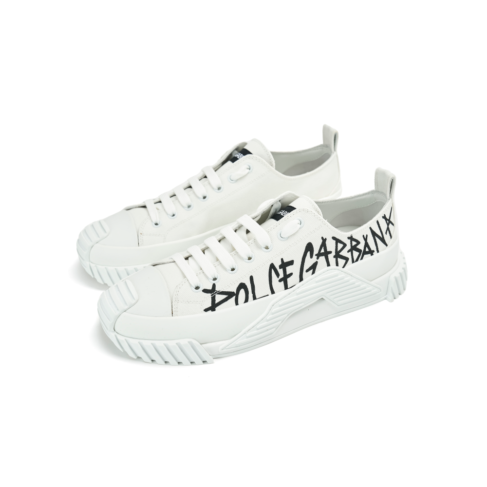 Dolce&Gabbana Logo Print Canvas Men's Low-Top Sneakers