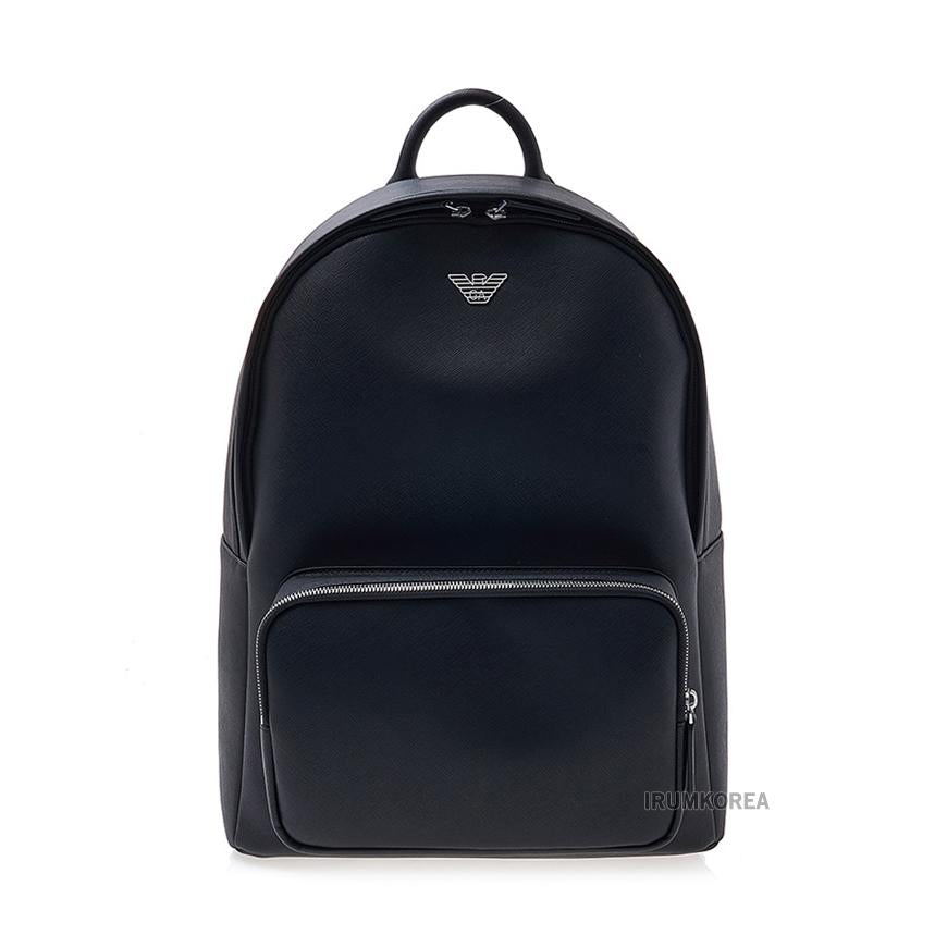 Emporio Armani Men's Logo Backpack Navy Blue Synthetic