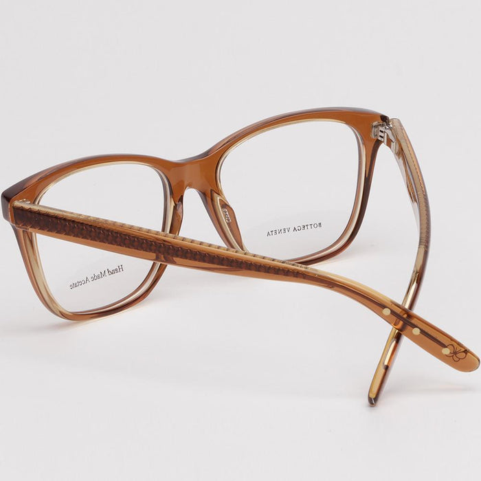 Bottega Veneta Brown Translucent Square Acetate Eyeglass Frames Unisex BV244 F2I